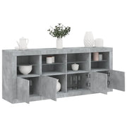 Credenza con Luci LED Grigio Cemento 163x37x67 cm 3209075