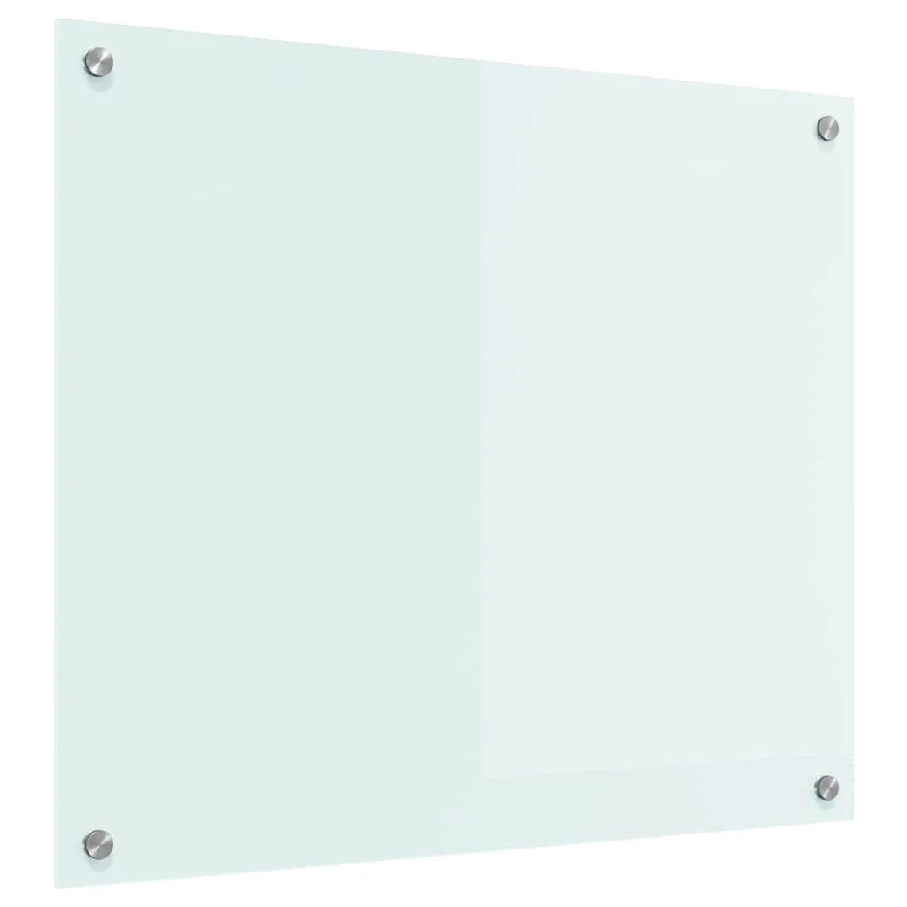 Paraspruzzi da cucina moderno termoresistente 70 x 60 cm in vetro temperato bianco 02_0059099