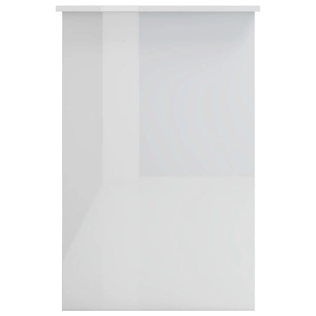 Scrivania tavolo postazione di lavoro mobile per computer studio finitura lucida 100 x 50 x 76 cm legno ingegnerizzato bianco 02_0023536