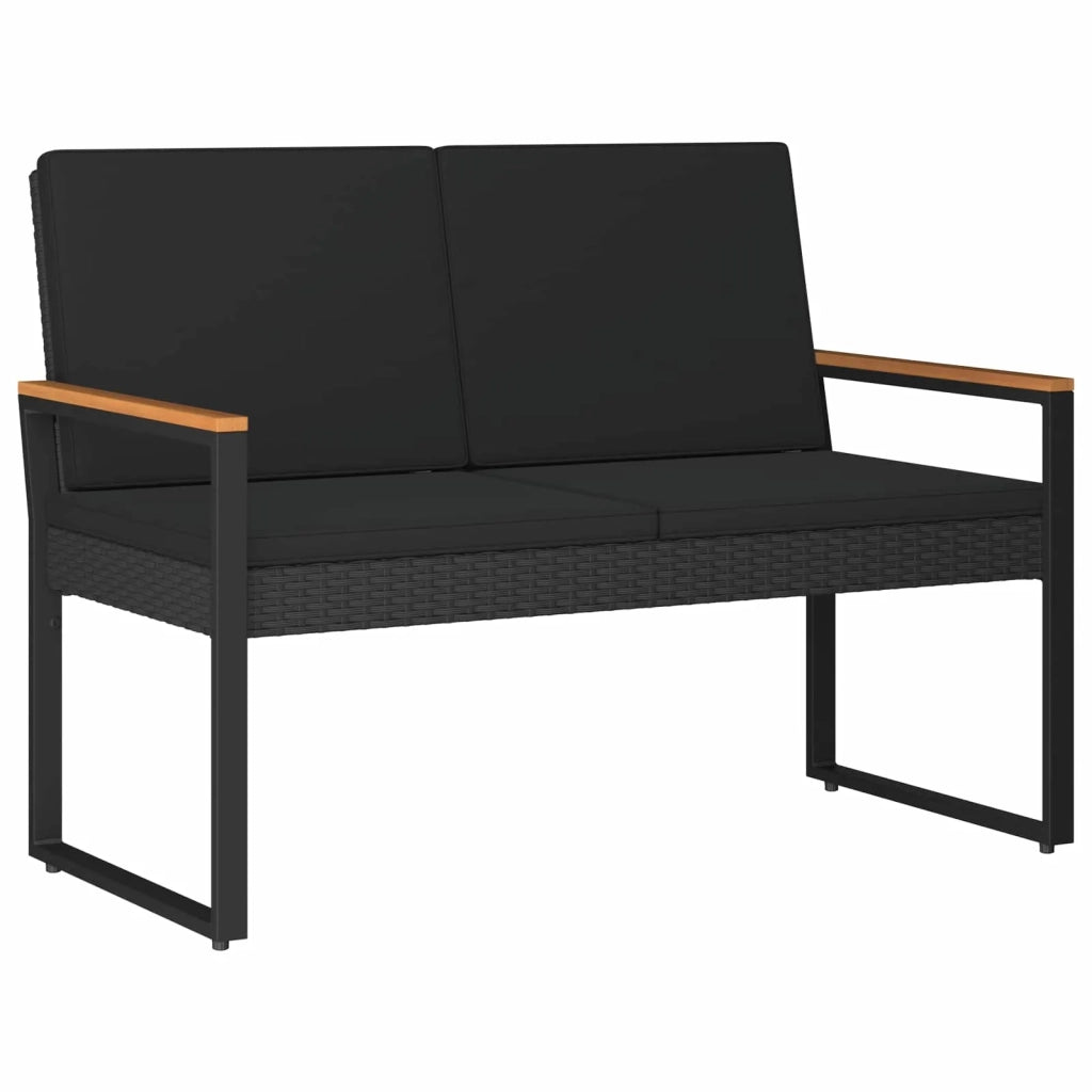 Panchina da esterno Nero 107 x 61 x 80 cm polyrattan 42025336