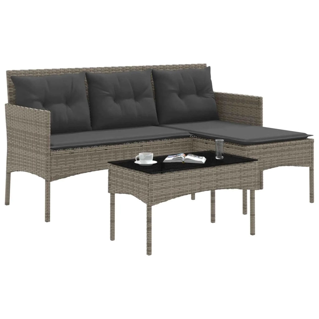Set Divano da Giardino con cuscino 2 pcs polyrattan