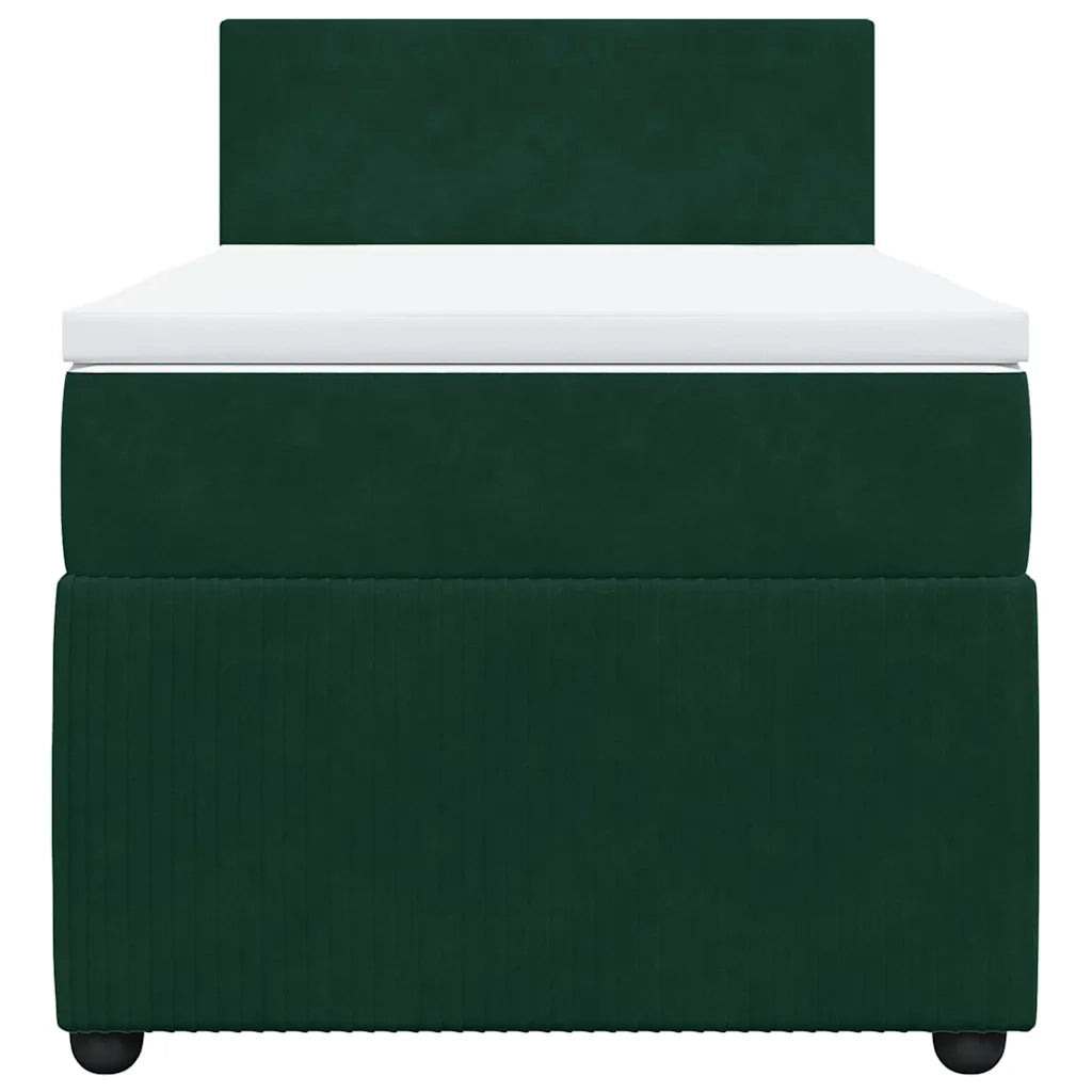 Giroletto a Molle con Materasso Verde Scuro 100x200 cm Velluto 3287659