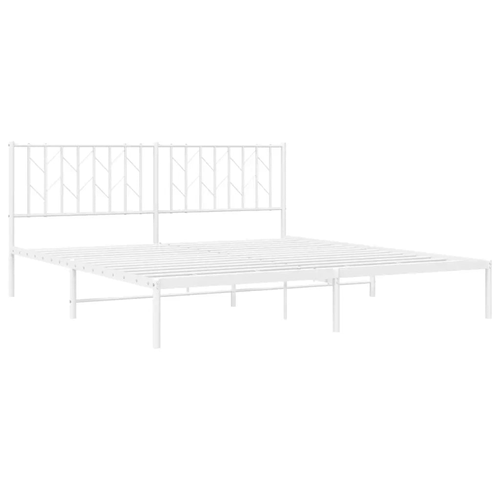 Giroletto con Testiera Metallo Bianco 183x213 cm 374491