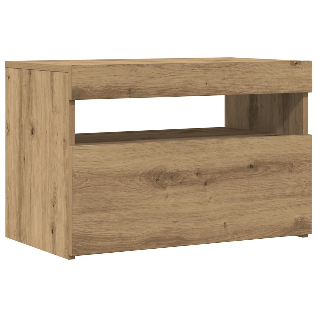 vidaXL Mobile Porta TV con LED Artigianale 60x35x40 cm Multistrato