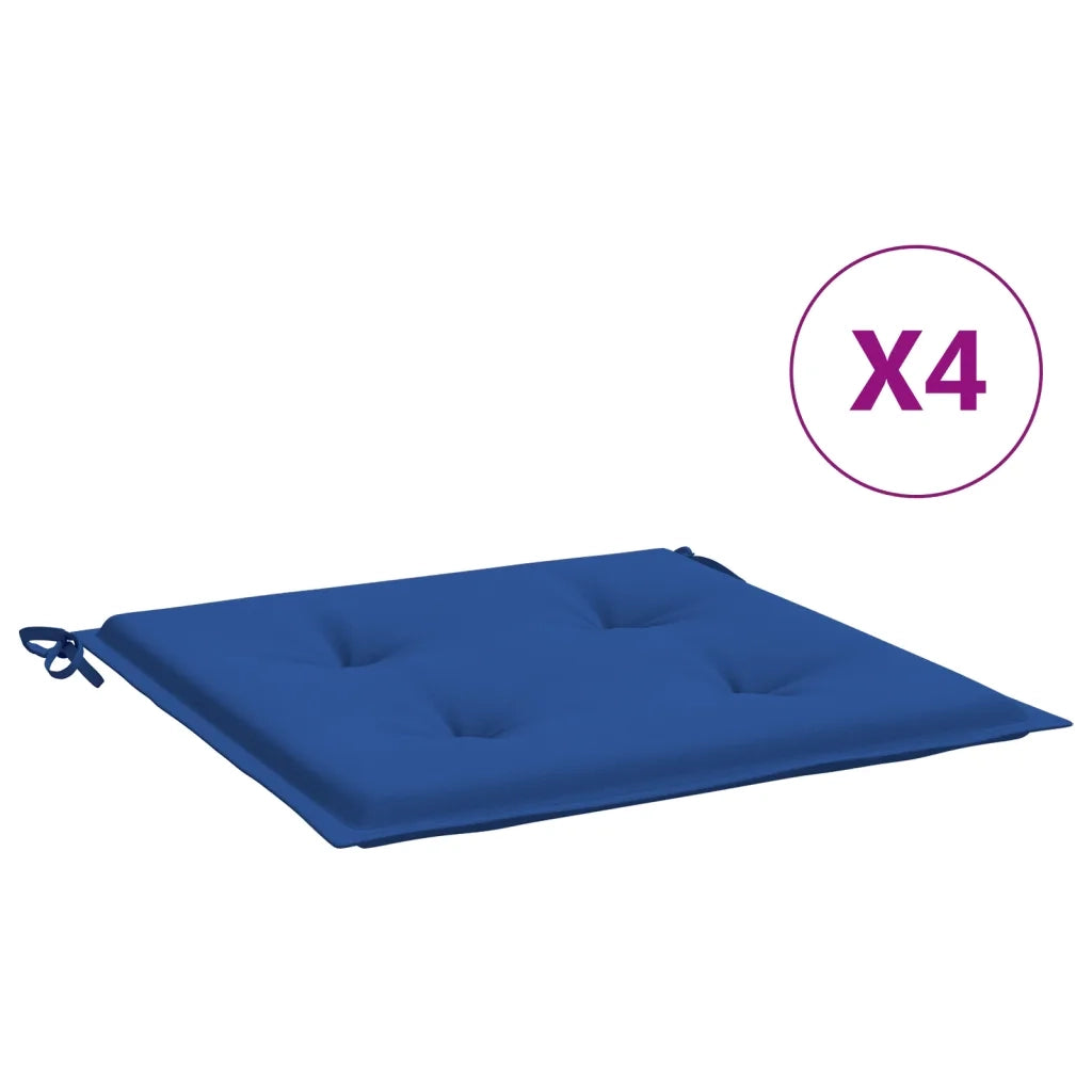 Cuscini per Sedia 4 pz Blu Reale 50x50x3 cm in Tessuto Oxford 314060
