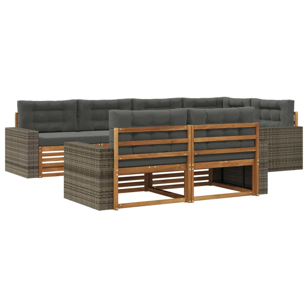 Set di divani da esterno 7 pz Naturale e Antracite 3383490