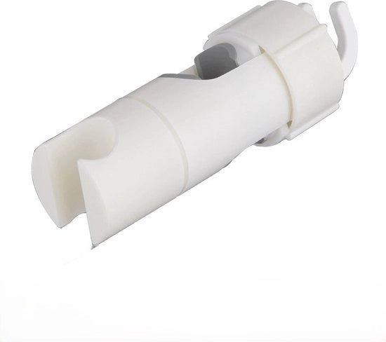 Douchegancio con 2 ganci, supporto universale per tubo doccia 18-25 mm, maniglia doccia in ABS cromato, installazione facile - Bianco