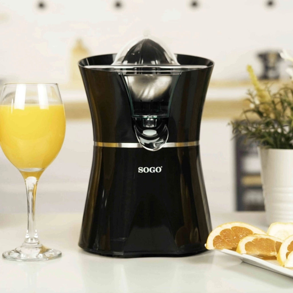 Spremiagrumi elettrico con 2 coni intercambiabili, contenitore succo 550ml, rotazione 100 giri min 600W - SOGO
