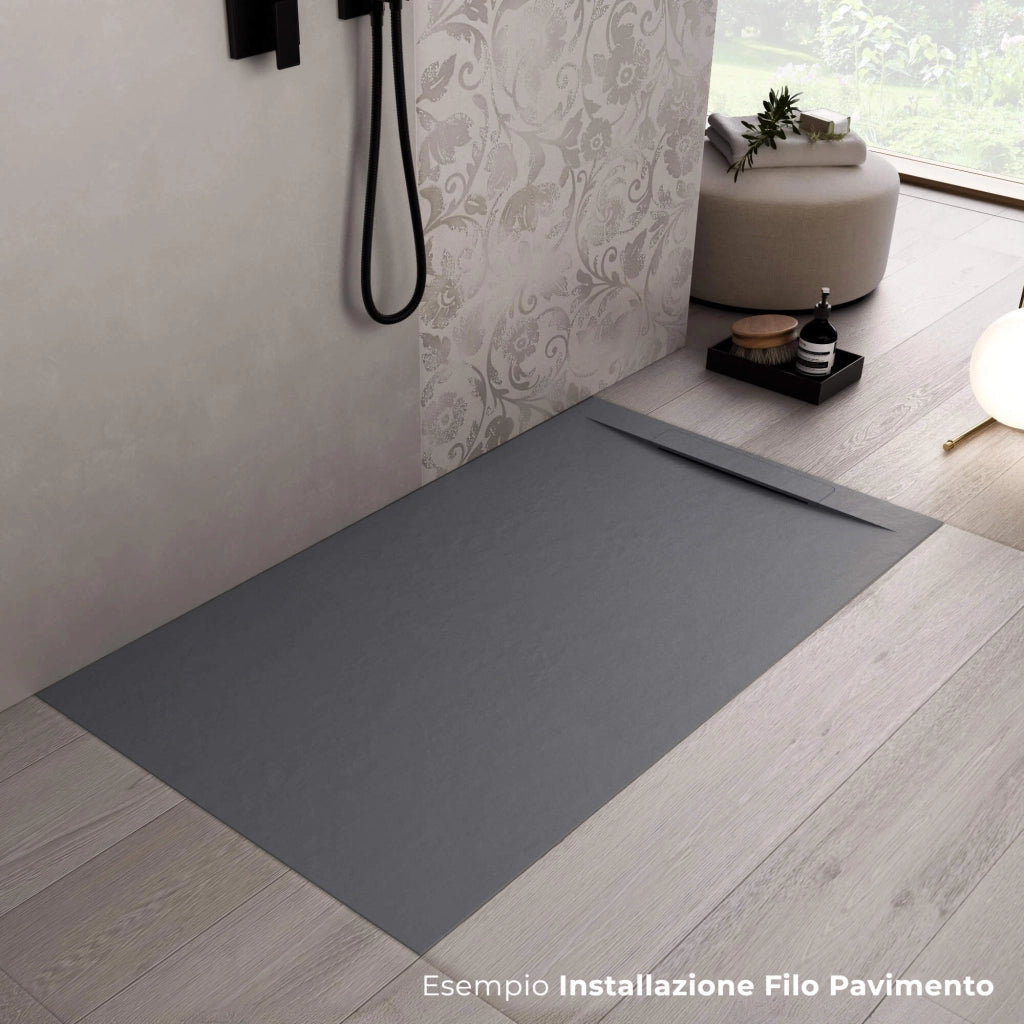 Piatto Doccia in Pietra 70x140 cm Bonussi Ardesia Calcutta Antracite
