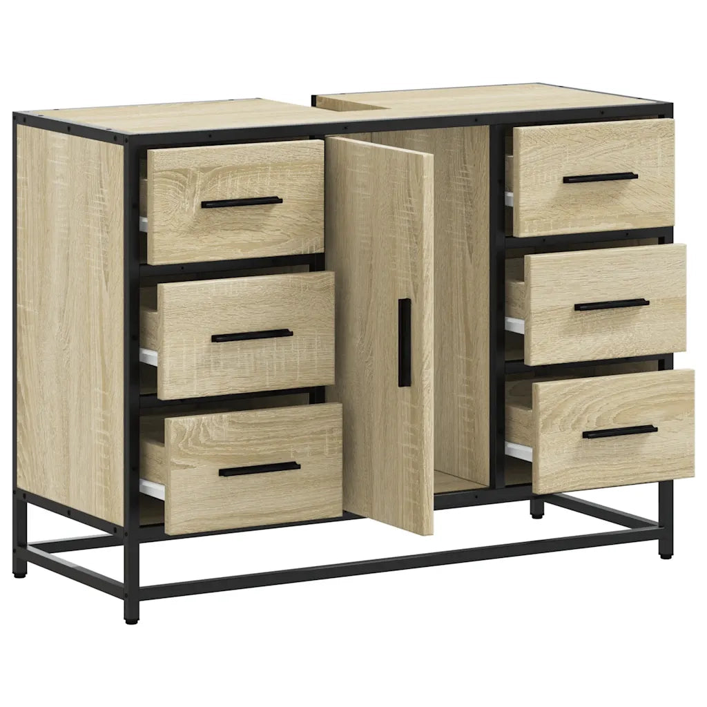 vidaXL Mobile Lavabo Bagno Rovere Sonoma 60x30x60 cm Legno Multistrato
