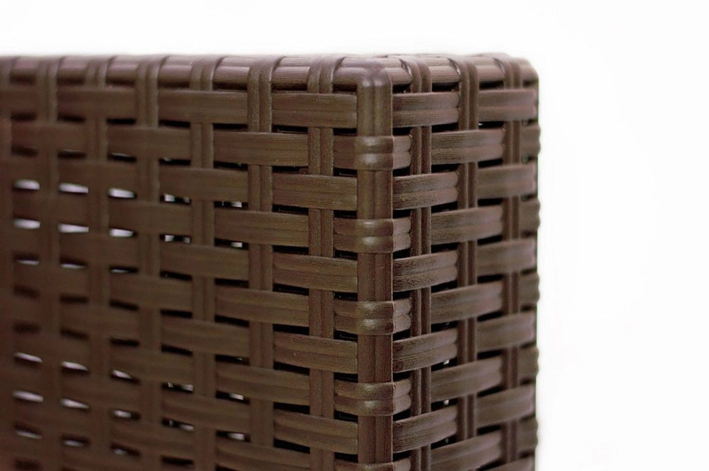 Salottino da esterno Gazania, Set da giardino con cuscini, Salottino effetto rattan, 100% Made in Italy, Marrone