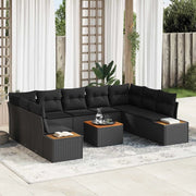 Set Divano da Giardino con cuscino 5 pcs Nero Polyrattan 3356838