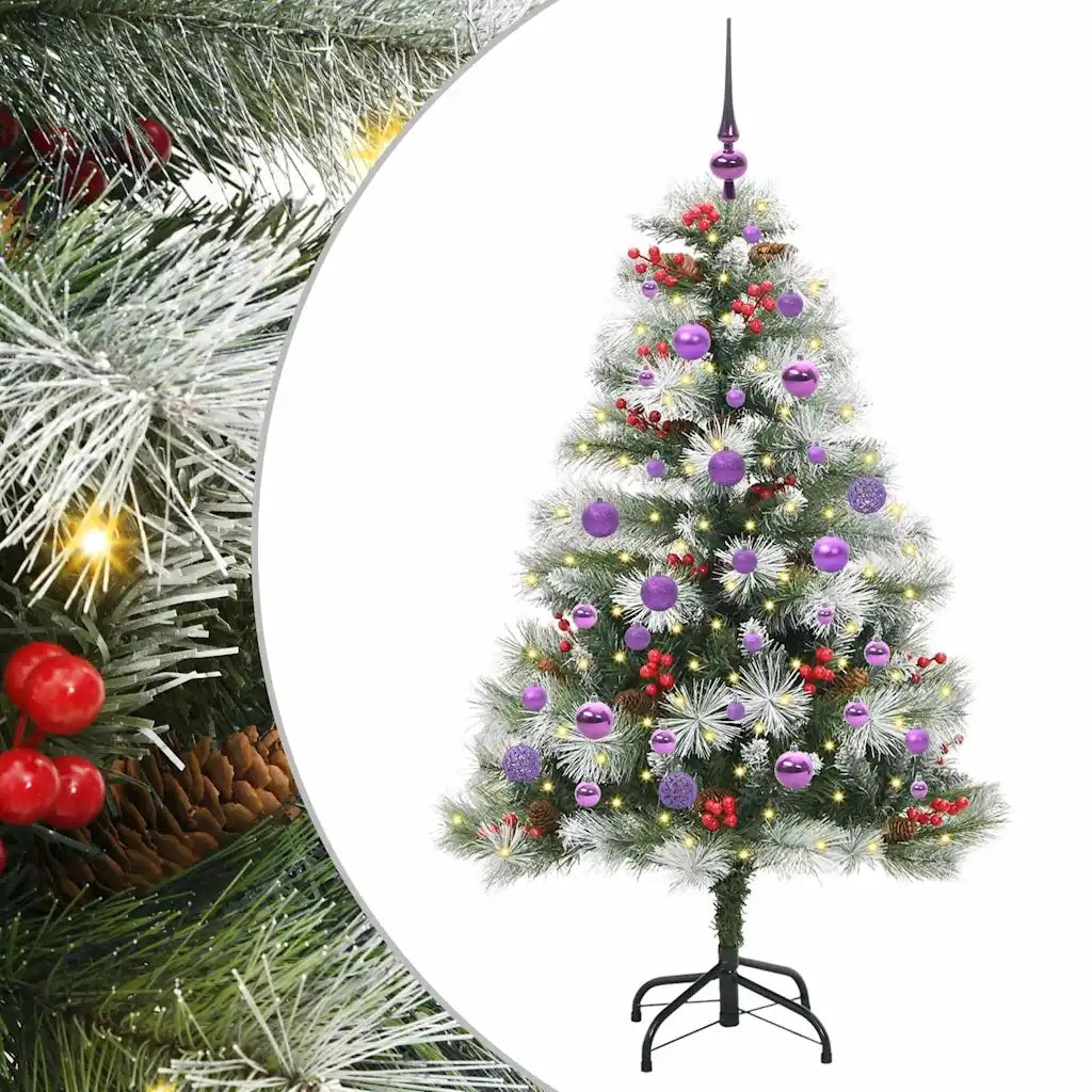 Albero di Natale artificiale Verde e bianco 150 cm 3395176