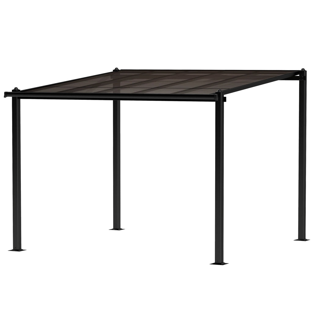 Pergola da giardino in alluminio 3x3m con tetto in policarbonato ¨C zephmum ¨C grigio