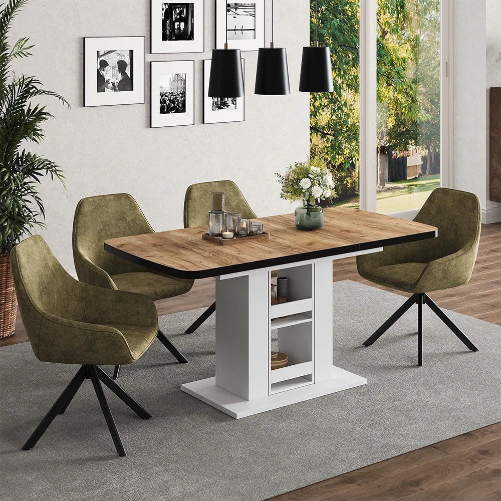 Vicco tavolo da pranzo allungabile Quercia dorata/bianco 120 x 80 cm