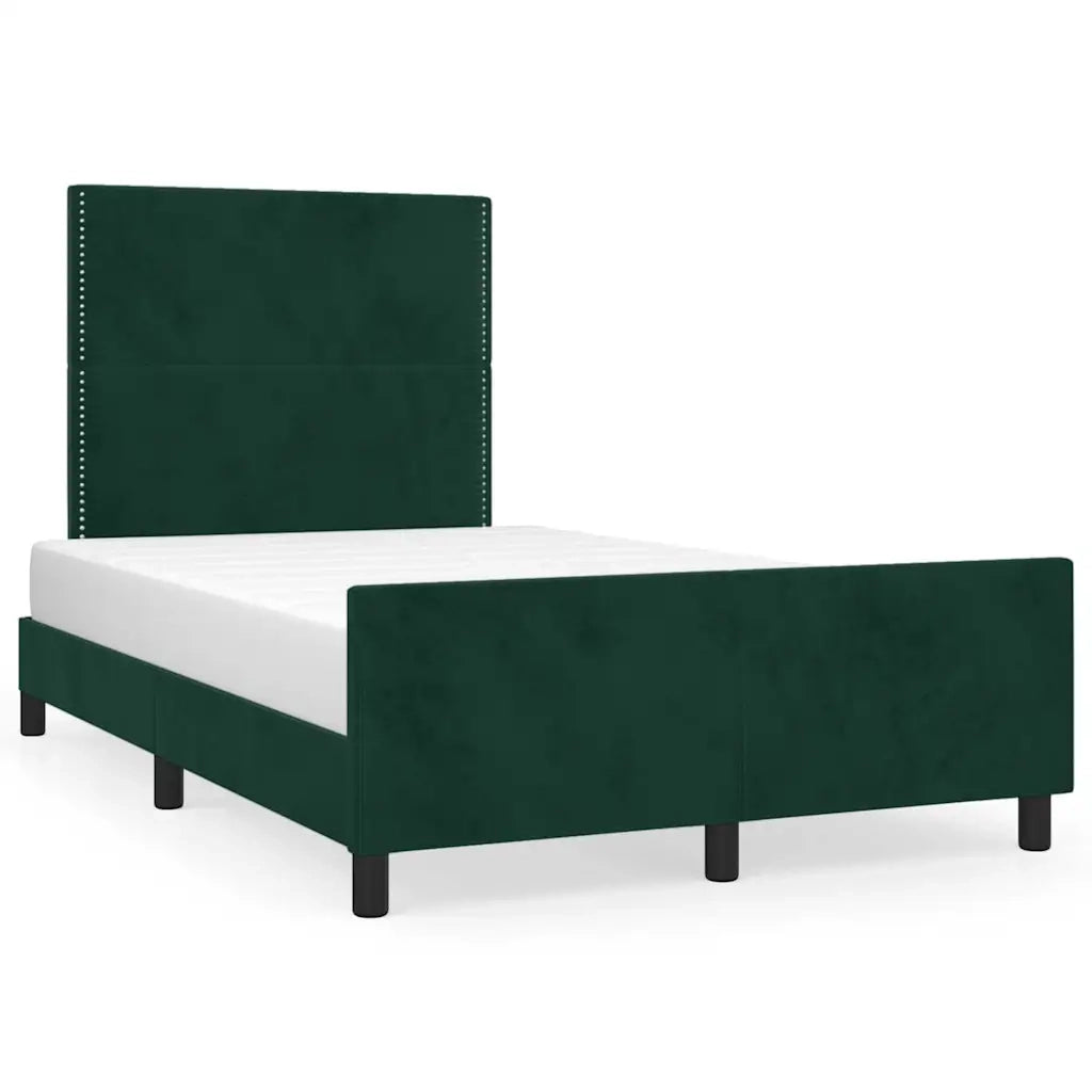 Giroletto senza Materasso Verde Scuro 120x190 cm Velluto 3270575