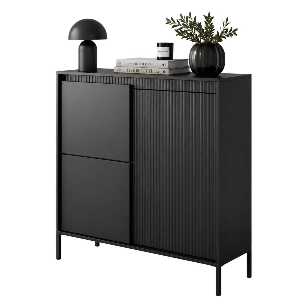 Madia Hatolaro, Credenza 5 Ripiani, 104x40x123h cm Nero