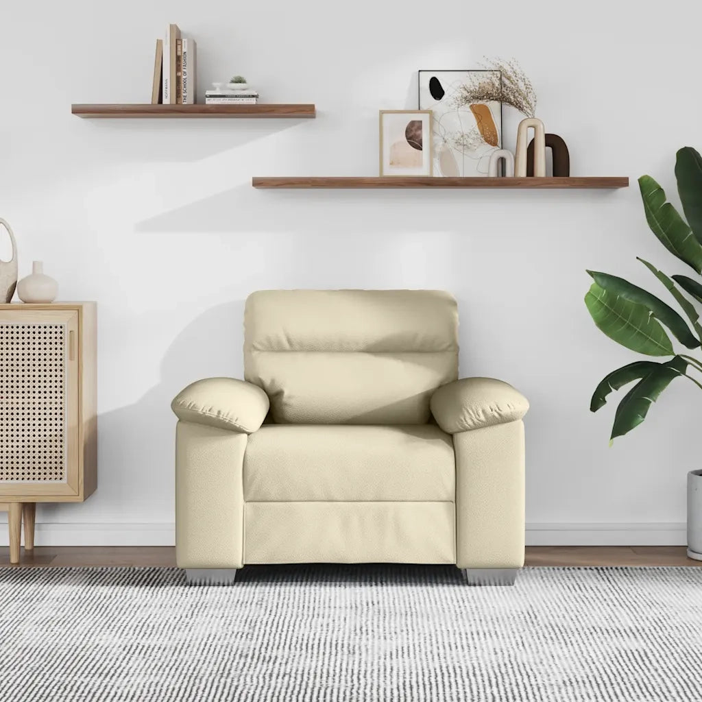 Poltrona Crema 100x81x84 cm in Similpelle 4105327
