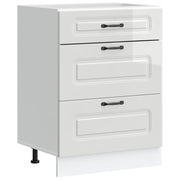 Pensile da cucina | Mobiletto da cucina "Kalmar" Bianco lucido in legno ingegnerizzato