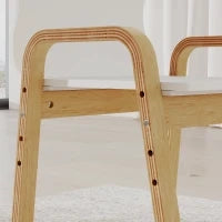 Set 2 Sedie Bambini in Legno di Betulla Regolabili e Impilabili, Bianco