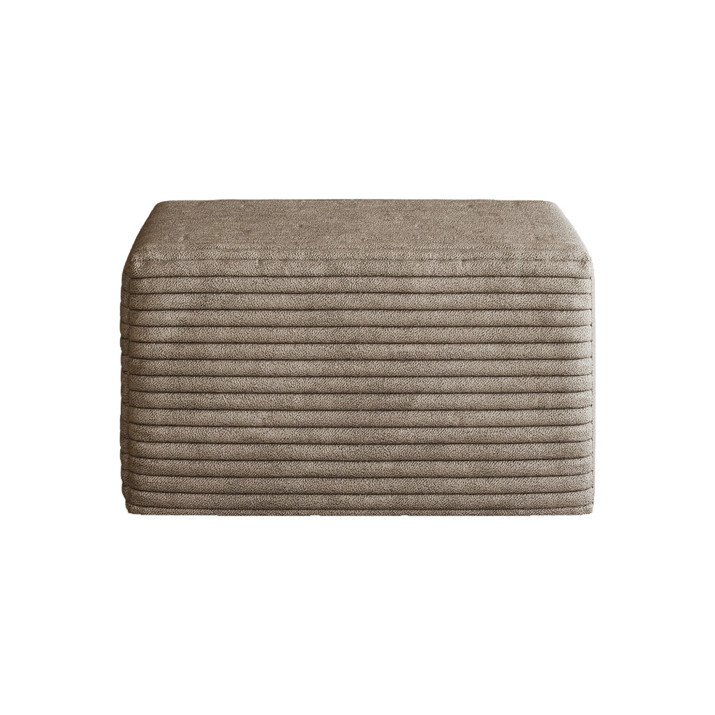 Poltrona Pouf con Schiuma ad Alta Resilienza, in Tessuto, Camel