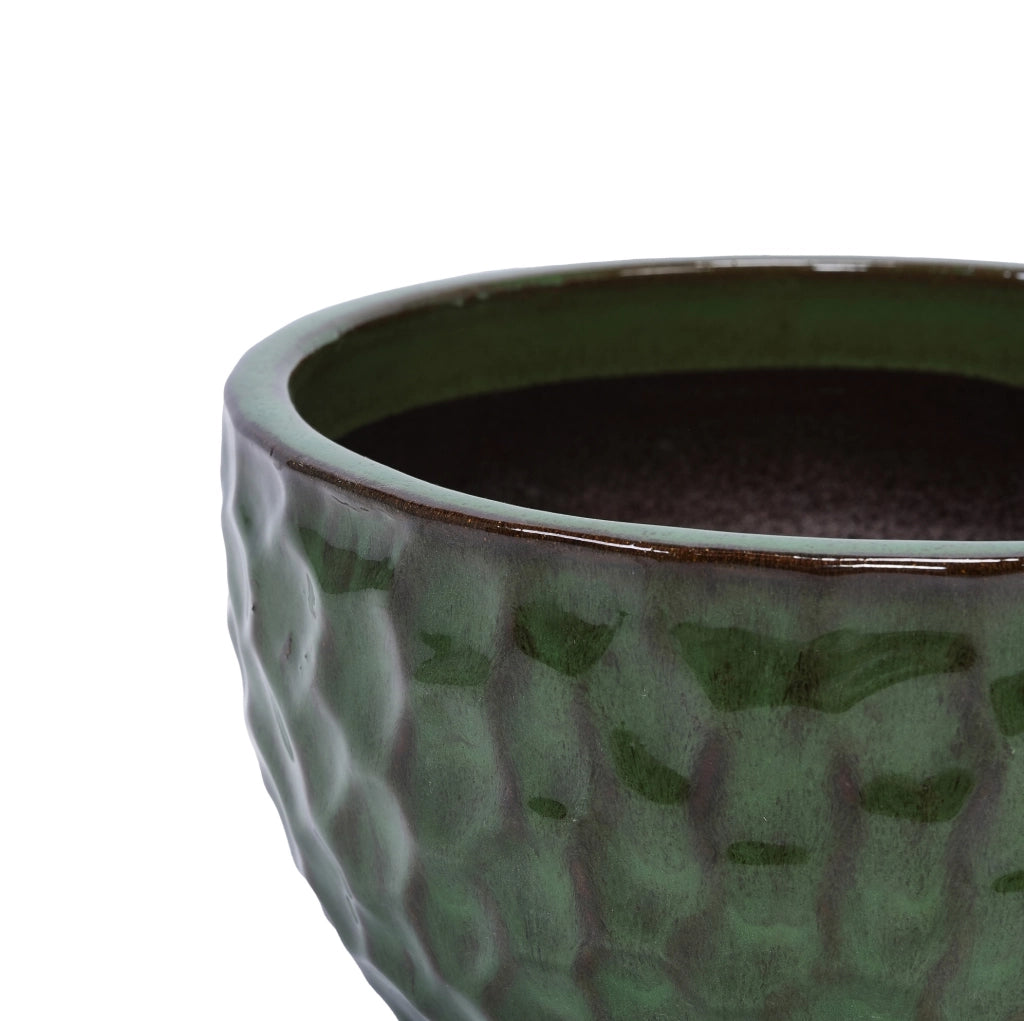 Vaso per piante in ceramica verde antico, interno ed esterno