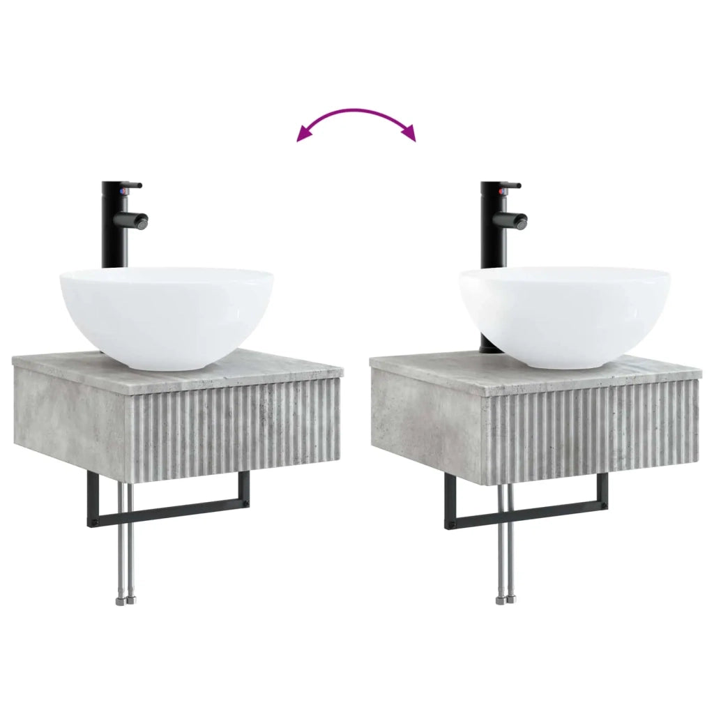 Lavabo da Parete Grigio Cemento 40 x 41 x 40,5 cm CFW9513224