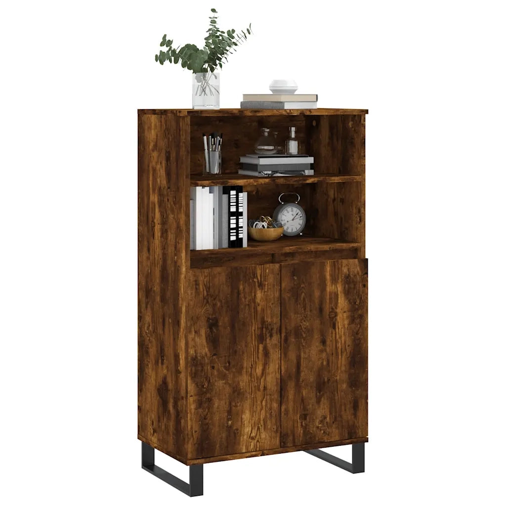 Credenza Rovere Fumo 60x36x110 cm in Legno Multistrato 831497