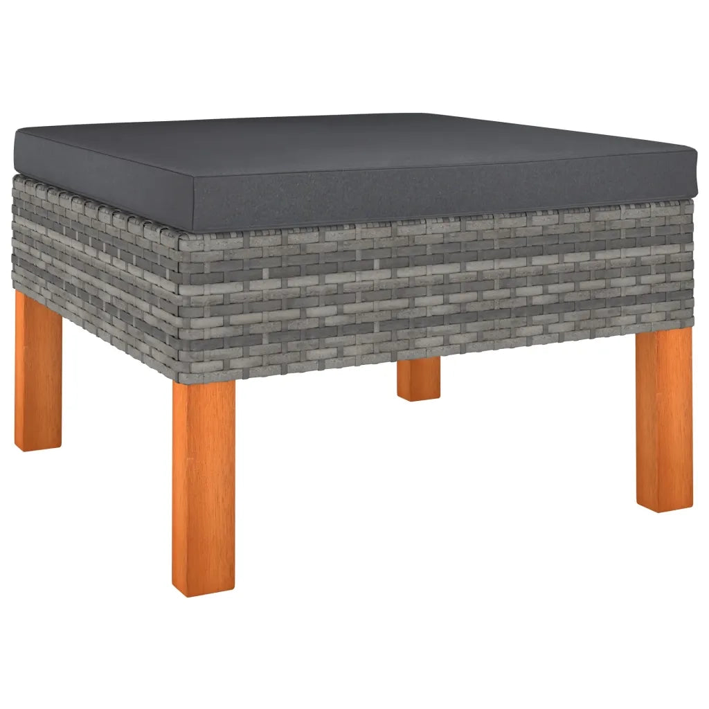 Salotto da Giardino-Set di Divani da Giardino 3 pz Polyrattan Massello di Eucalipto