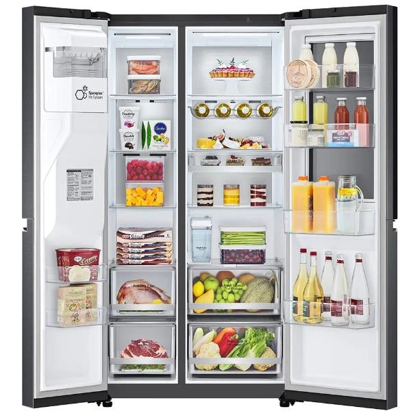 Frigorifero Side by Side LG GSXV91MCAE 635 Litri Classe E (A179xL91,3xP73,5) Wi-Fi con SmartThinq Nero