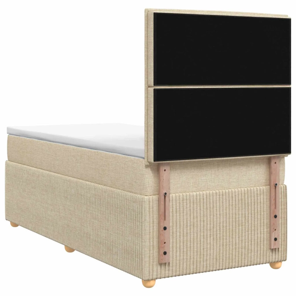 Letto box spring con materasso Crema 100 x 200 cm Tessuto 3454324