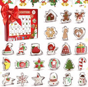Set di 24 forme di decorazione per biscotti, mini-snipper per biscotti di Natale, acciaio inossidabile, Natale, uomo di peperoncino, fiocco di neve, stella, snipper per biscotti, forme di decorazione per biscotti Natale per la preparazione di biscotti