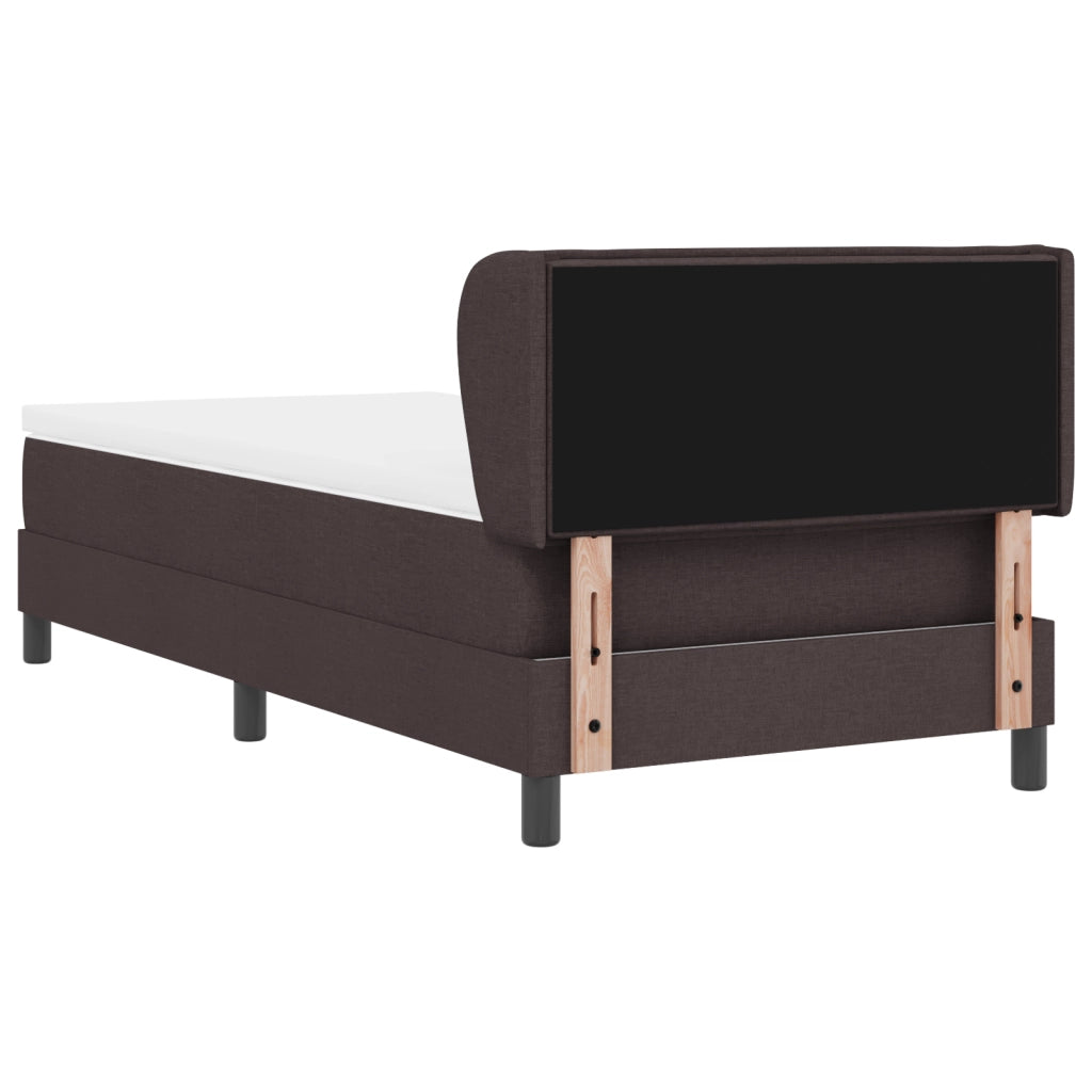 Letto Box Spring  con Materasso - Marrone Scuro, 80x200 cm, Tessuto