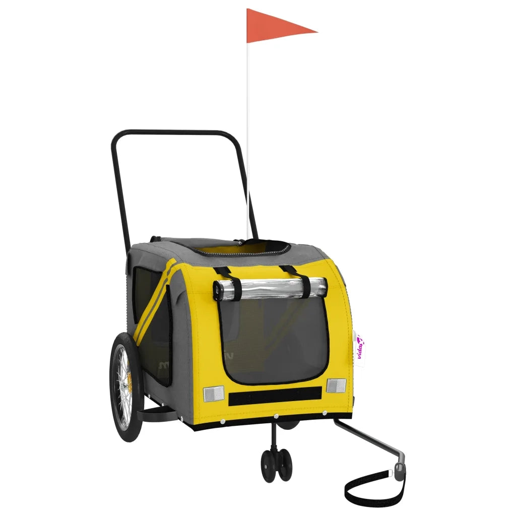 Rimorchio da Bici per Animali Giallo e Grigio Oxford e Ferro CFW5055425