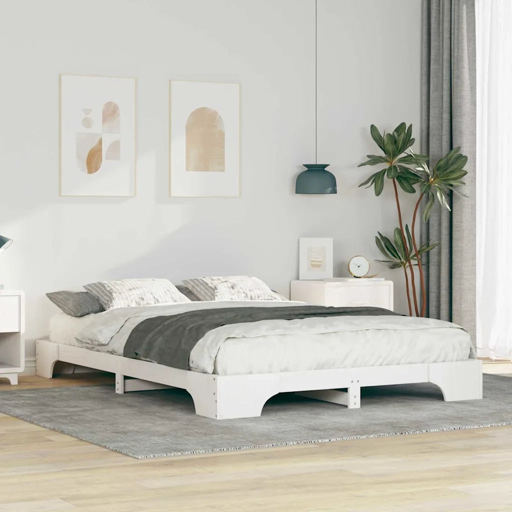 Struttura del letto Bianco 140 x 220 cm Pino massello