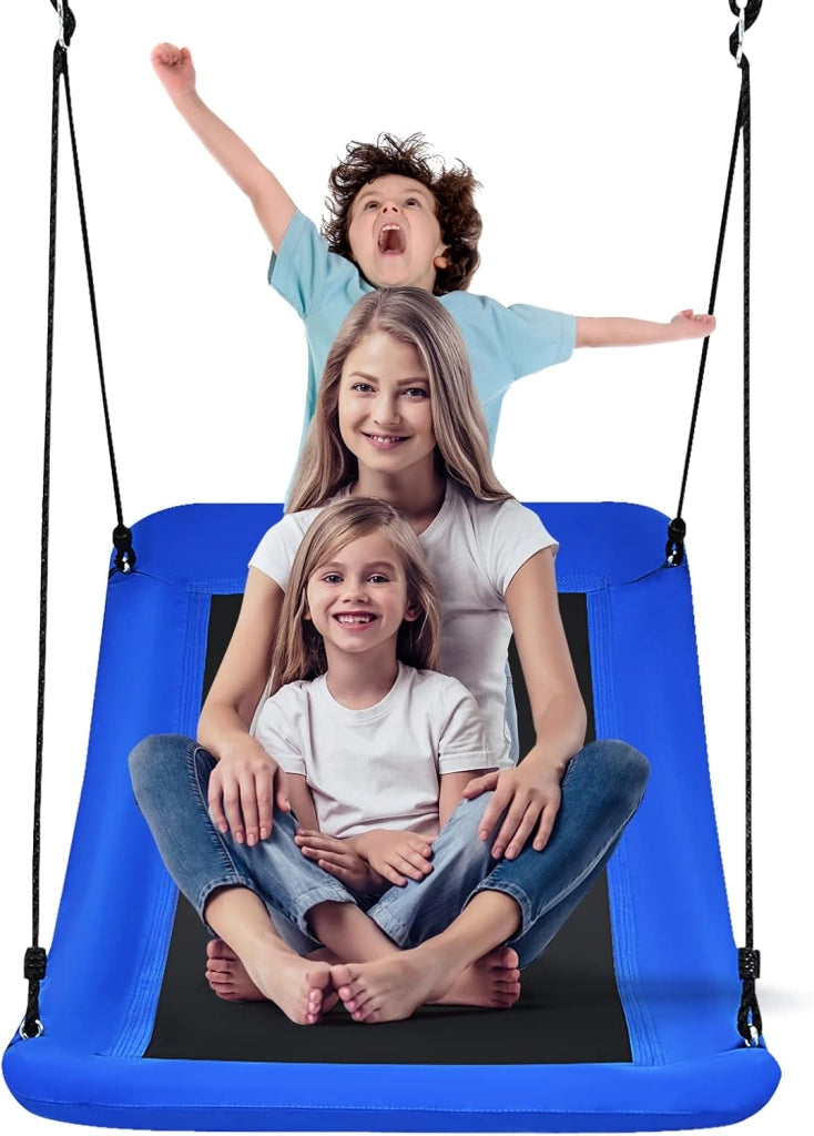 Altalena a Nido per Bambini Giardino, Con Telaio in Metallo, Regolabile in Altezza, Sedia Sospesa per Adulti Bambini, per Cortile Parco Giardino, Portata 150 kg (Blu)