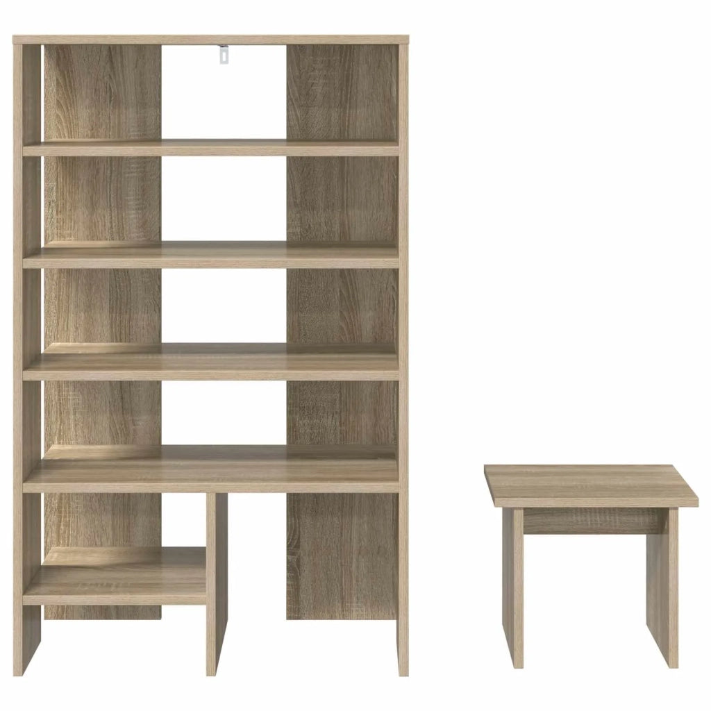 Mobile per scarpe 2 pz-Set di 2 Scarpiera Rovere Sonoma Legno multistrato