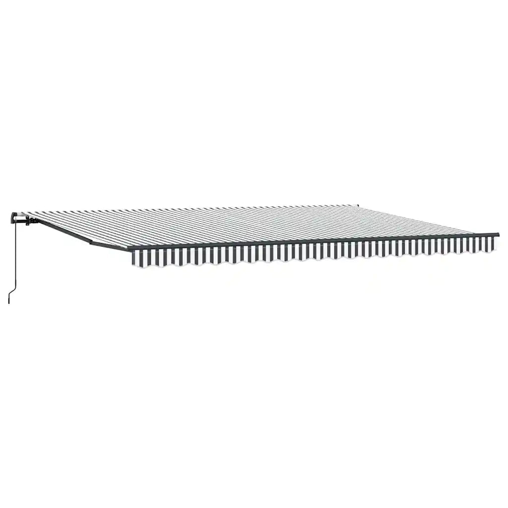 vidaXL Tenda da Sole Retrattile Manuale Antracite e Bianco 500x300 cm