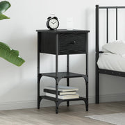 Comodino rovere nero 34x36x70 cm legno ingegnerizzato