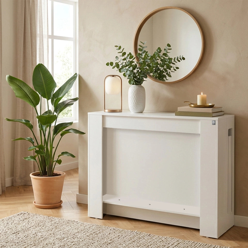 Tavolo consolle allungabile, tavolo da pranzo 45/300×90 cm bianco- Atena