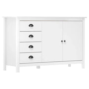 Buffet credenza cassettiera armadio mobile contenitore organizer per cucina soggiorno salotto Hill 130 x 40 x 80 cm legno massello di pino bianco 02_0035666