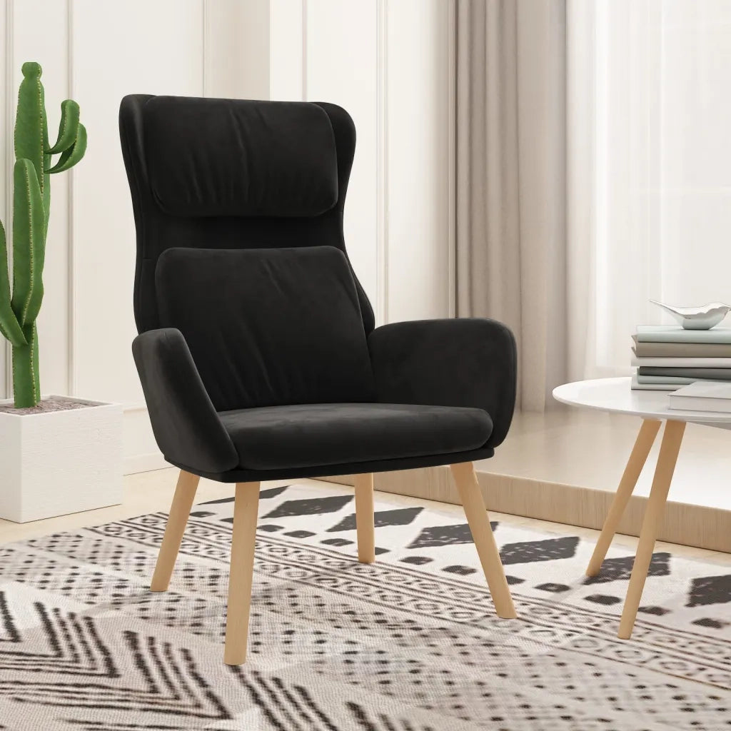 Poltrona Relax | Sedia Relax Nera in Velluto