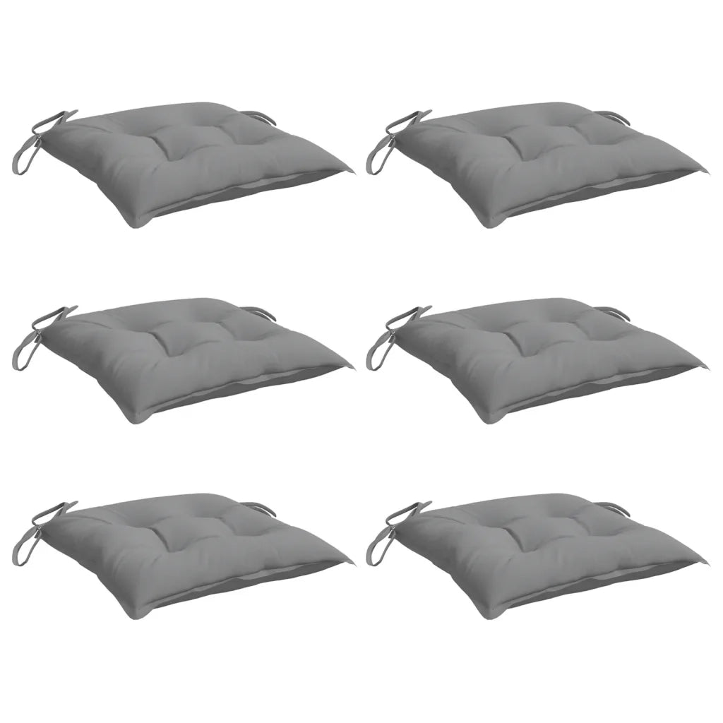 Cuscini per Sedia 6 pz Grigi 40x40x7 cm in Tessuto Oxford 361455