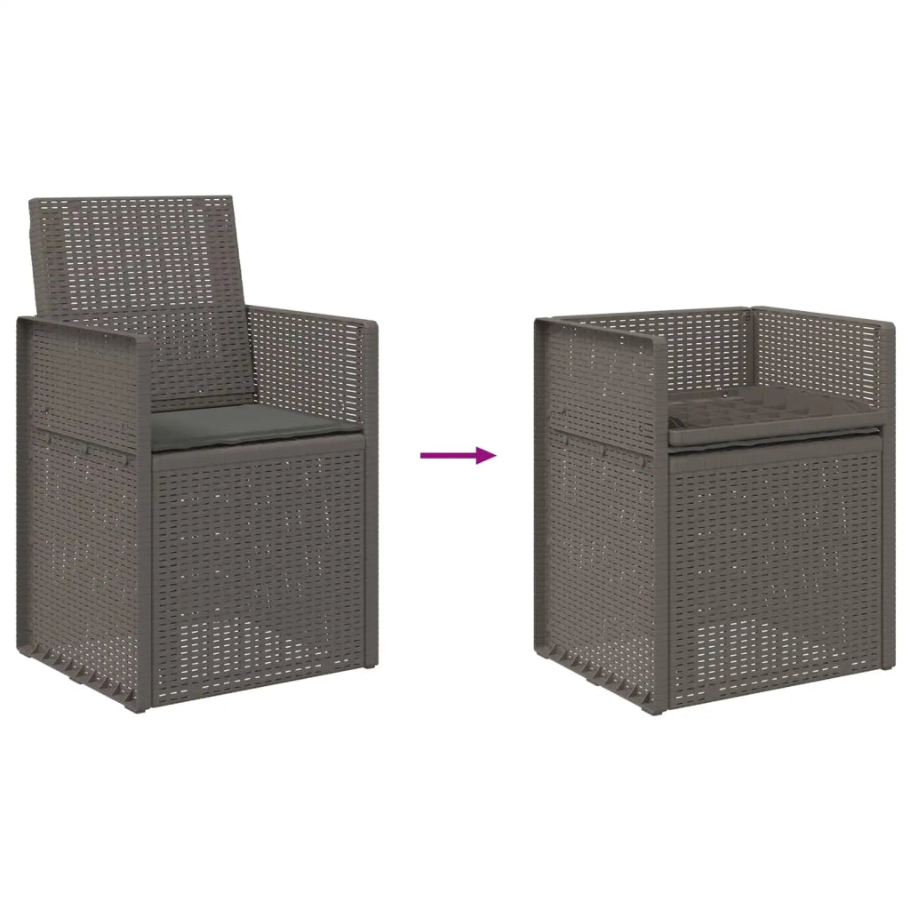 Sedie da pranzo da giardino 2 pcs Grigio chiaro e Antracite PP