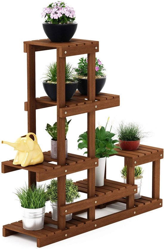 Stand per fiori in legno di palma, naturale, 25,15 x 90,17 x 91,44 cm