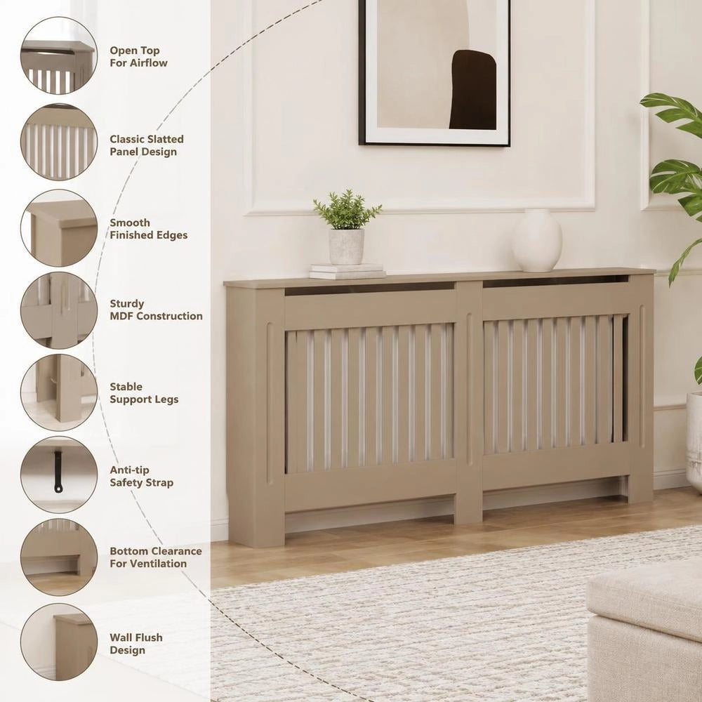 Radiator Cover 172x19x81 Cm MDF