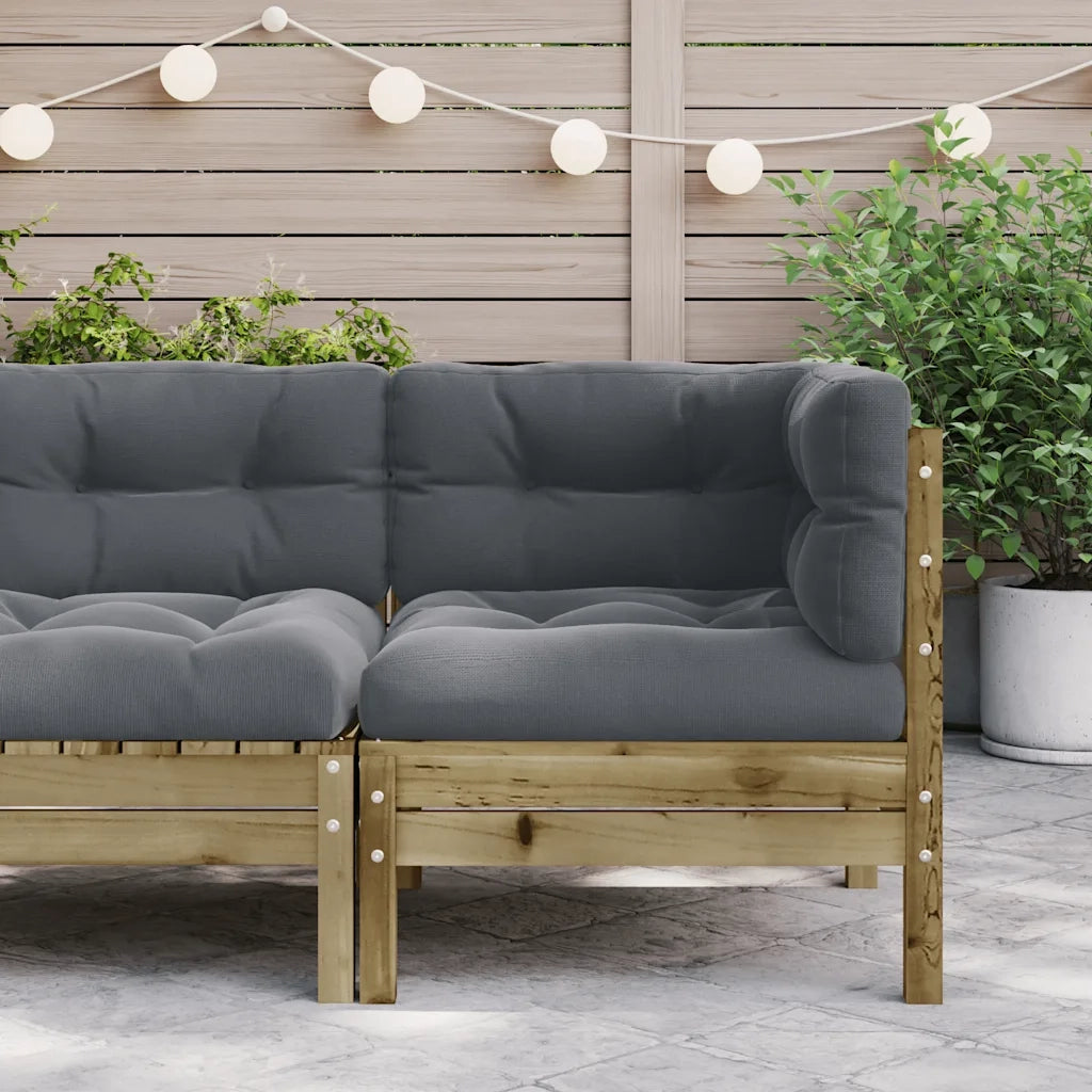 Divano Angolare da Giardino con Cuscini-Sofa da Giardino-Divanetto da esterno Legno Impregnato Pino 759098