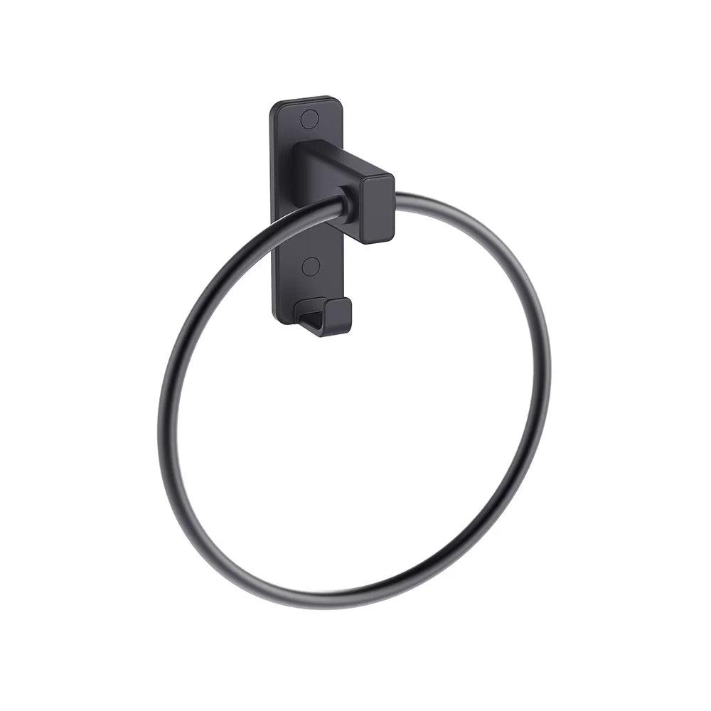 Porta salviette ad anello nero opaco - Serie Blend