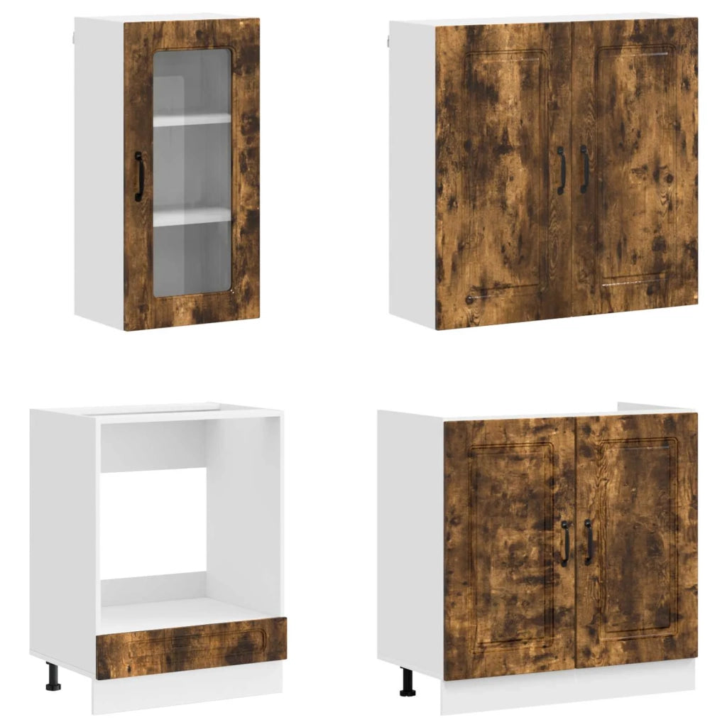 Unità Cucina KALMAR 8 pcs Rovere Fumo Legno ingegnerizzato 3438376