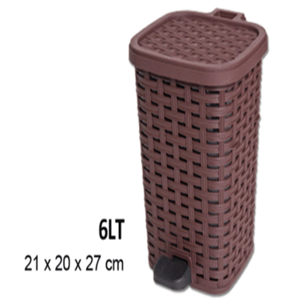 Trade Shop - Pattumiera Plastica A Pedale 6 Litri Bidone Cestino Spazzatura Differenziata -